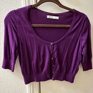 Old Navy Women’s Cropped Sweater-Purple-Medium